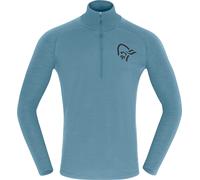 Norrona - Alto in lana merino - Femund PureUll Zip Neck M Trooper per Uomo - Taglia L - Blu