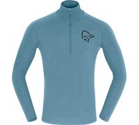Norrona - Alto in lana merino - Femund PureUll Zip Neck M Trooper per Uomo - Taglia M - Blu