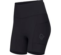 Norrona - Collant corto ultraleggero da running - Senja Equaliser Stretch 6" Tights W Caviar Black per Donne in Nylon - Taglia M - Nero