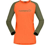 Norrona Fjørå Equaliser Lightweight - maglia a maniche lunghe - donna Orange/Green S