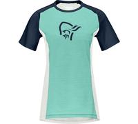 Norrona fjørå wool - t-shirt - donna Green/White/Blue M