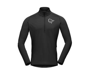 Norrona - Maglia a maniche lunghe da MTB - Fjørå Equaliser Long Sleeve Zip Top M's Caviar per Uomo - Taglia S - Nero