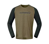 Norrona - Maglietta MTB a maniche lunghe - Fjora Equaliser Lightweight Long Sleeve M'S Olive Night per Uomo - Taglia S - Kaki