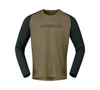 Norrona - Maglietta MTB a maniche lunghe - Fjora Equaliser Lightweight Long Sleeve M'S Olive Night per Uomo - Taglia L - Kaki
