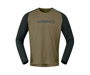 Norrona - Maglietta MTB a maniche lunghe - Fjora Equaliser Lightweight Long Sleeve M'S Olive Night per Uomo - Taglia S - Kaki