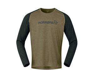 Norrona - Maglietta MTB a maniche lunghe - Fjora Equaliser Lightweight Long Sleeve M'S Olive Night per Uomo - Taglia L - Kaki
