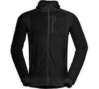 Norrona - Pile in Polartec - Falketind Alpha120 Zip Hood M Caviar Black per Uomo - Taglia M - Nero