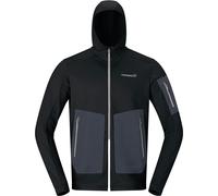 Norrona - Pile traspirante per escursionismo - Falketind Warm2 Stretch Hood M Caviar Black per Uomo - Taglia S - Nero