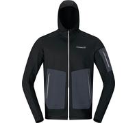 Norrona - Pile traspirante per escursionismo - Falketind Warm2 Stretch Hood M Caviar Black per Uomo - Taglia M - Nero