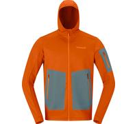 Norrona - Pile traspirante per escursionismo - Falketind Warm2 Stretch Hood M Gold Flame per Uomo - Taglia XL - Arancione