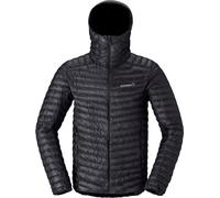 Norrona - Piumino d'anatra da uomo - Trollveggen Down800 Super Light Hood M Caviar Black per Uomo - Taglia L - Nero