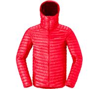 Norrona - Piumino d'anatra da uomo - Trollveggen Down800 Super Light Hood M Flame Scarlet per Uomo - Taglia L - rosso