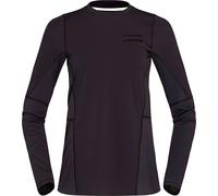 Norrona - t-shirt da corsa leggero a maniche lunghe - Senja Equaliser Lightweight Long Sleeve W Caviar Black in Poliestere Riciclato - Taglia M - Nero