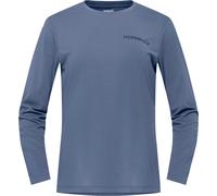 Norrona - T-shirt tecnica da trekking a maniche lunghe e asciugatura rapida - Femund Tech Long Sleeve W Vintage Indigo per Donne in Poliestere Riciclato - Taglia S - Blu