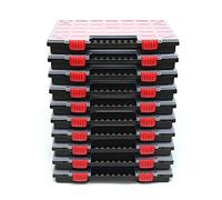 NORS16 - Set di 10 scatole per attrezzi con impugnatura ergonomica, scomparti regolabili, in plastica, 39,9 x 30,3 x 5 cm
