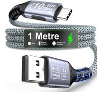 NORSHY Cavo USB A a USB C 1m 10Gbit/s Cavo Dati per iPhone 17 | Type C Trasferimento Dati 3A Cavo di Ricarica Rapida per Samsung Galaxy S25 S24, iPhone 17/16/15, Android Auto, PS5