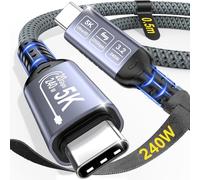 NORSHY Cavo USB Type-C 0.5m, 240W Cavo USB C PD 3.1 20 Gbps, Cavo ricarica Rapida Type C 5K@60 Hz 4K@144 Hz per iPhone 17 Pro Max/Plus/Pro/iPhone 16/15/MacBook Pro/iPad Pro,Galaxy S25/S24, PSSD