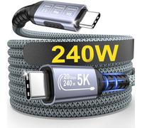 NORSHY Cavo USB Type-C 2m, 240W Cavo USB C PD 3.1 20 Gbps, Cavo ricarica Rapida Type C 5K@60 Hz 4K@144 Hz per iPhone 17 Pro Max/Plus/Pro/iPhone 16/15/MacBook Pro/iPad Pro,Galaxy S25/S24, PSSD