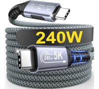 NORSHY Cavo USB Type-C 3m, 240W Cavo USB C PD 3.1 20 Gbps, Cavo ricarica Rapida Type C 5K@60 Hz 4K@144 Hz per iPhone 17 Pro Max/Plus/Pro/iPhone 16/15/MacBook Pro/iPad Pro,Galaxy S25/S24, PSSD