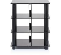 Norstone Epure 4, mobile da pavimento, con. ruote, hi-fi, in acciaio e vetro