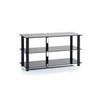 Norstone Epure 3 AV, mobile da pavimento, con ruote, hi-fi, in acciaio e vetro