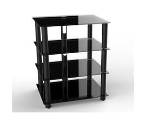 Norstone Epure 4, mobile da pavimento, con. ruote, hi-fi, in acciaio e vetro