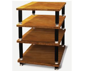 Norstone STABBL BAMBOO HIFI, mobile in metallo, ripiani in vero bamboo