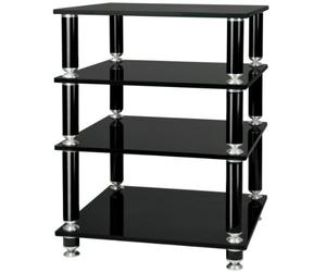 Norstone Stabbl Stand Mobile Hi-Fi, 4 Ripiani, Nero
