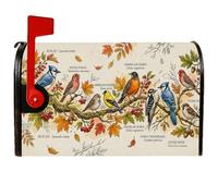North America Songbirds Autumn Birds - Coperture magnetiche per cassetta | Illustrazioni di uccelli canori, copertura della cassetta delle lettere, fogliame autunnale, arte botanica, tema natura