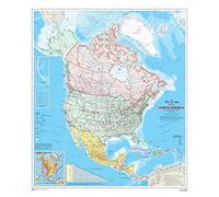 North America Wall Map - Atlas of Canada - 86,4 x 99,1 cm laminato