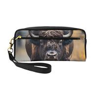 North American Bison, piccola borsa per trucchi, astuccio a doppia faccia in pelle PU