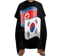 North And South Korean Flags Unisex Mantella Parrucchiere Regolabile Mantella Taglio Capelli Traspirante Mantello Da Barbiere Per Parrucchieri Acconciatura Tagliare I Capelli 168X140Cm