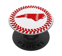 North Carolina Baseball Stitch Circle Emblema Carolinian Ball PopSockets PopGrip Adesivo