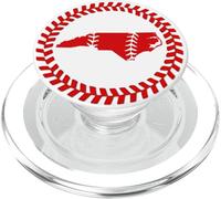North Carolina Baseball Stitch Circle Emblema Carolinian Ball PopSockets PopGrip per MagSafe