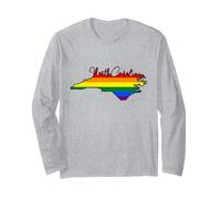 North Carolina Mappa USA Stato Arcobaleno Flag Orgoglio Maglia a Manica