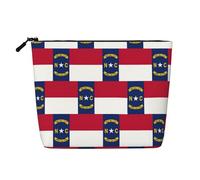 North Carolina State Flag Una borsa da viaggio versatile per il trucco, ideale per routine quotidiane e viaggi di lavoro, Nero , Taglia unica, Beauty case
