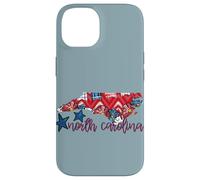 North Carolina USA 4 luglio Patriotic State Home Stars Custodia per iPhone 14