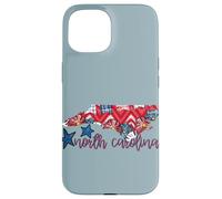 North Carolina USA 4 luglio Patriotic State Home Stars Custodia per iPhone 15