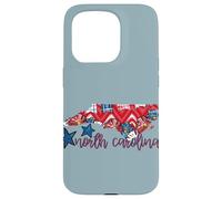 North Carolina USA 4 luglio Patriotic State Home Stars Custodia per iPhone 15 Pro