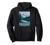 North Cascades National Park Vintage Camping Uomini Donne Bambini Felpa con Cappuccio
