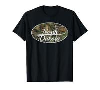 North Dakota Distressed Camo Classic Travel Graphic Maglietta
