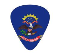 North Dakota State Flag set di plettri per chitarra, 3 diversi spessori, 12 pezzi per una varietà di strumenti