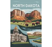 North Dakota Travel Journal: 100 Prompts to Write, Sketch, Place Photos & Collect Peace Garden State Memories