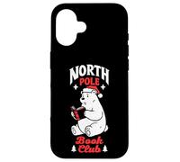 North Pole Book Club Bookish Orso Polare Natale Custodia per iPhone 16