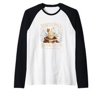 North Pole Book Club Christmas Reading Hot Cocoa Graphic Maglia con Maniche Raglan