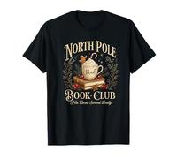 North Pole Book Club Christmas Reading Hot Cocoa Graphic Maglietta