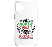 North Pole Book Club Hot Cocoa Christmas Reading Bookish Era Custodia per iPhone 16 Plus