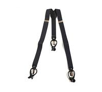 NORTH POLE Bretelle uomo NPS03 in elastico larghezza 3 cm con attacco per bottoni o clip extra strong intercambiabile, dettagli in vera pelle (GRIGIO SCURO)