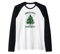 North Pole University Christmas Tees Decor And More Maglia con Maniche Raglan