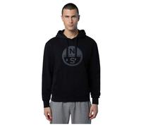 NORTH SAILS Felpa con Cappuccio con Maxi Stampa del Logo e Tasca a Marsupio (Black, L)
